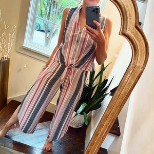 Anthropologie Drew Button Down Tie Front Top + wide leg tulip pant | Small